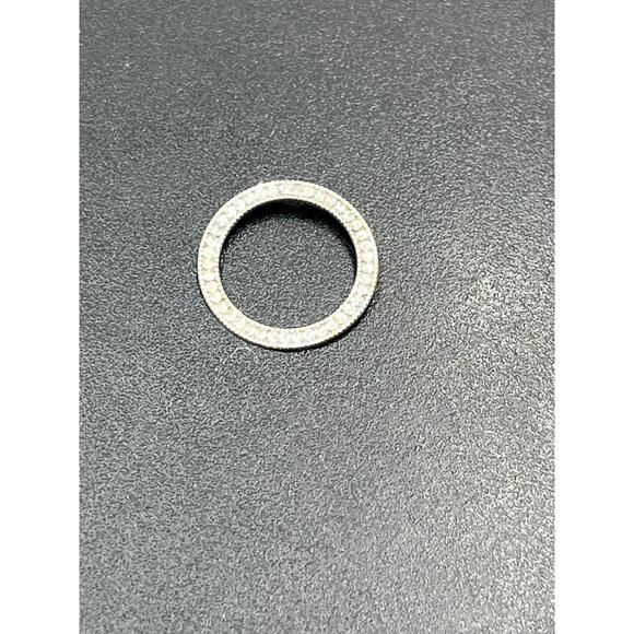 JCM 10k White Gold Round Open Circle Diamond Cut Pendant Stamped - Picture 3 of 11